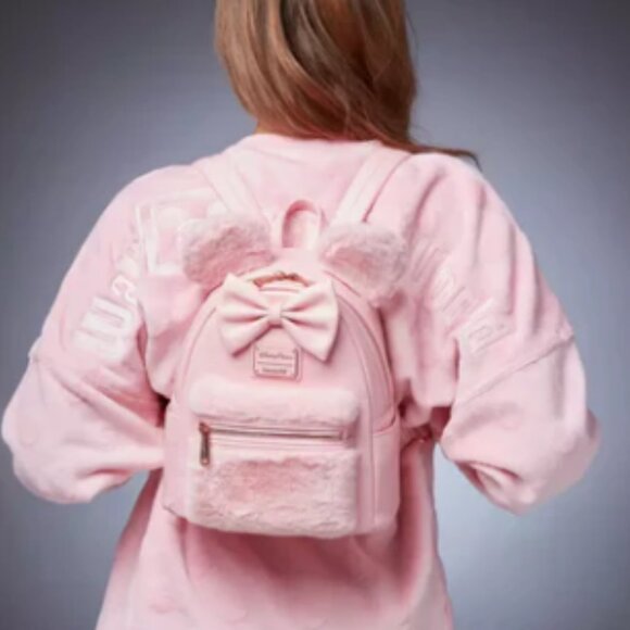 HKDS-Minnie Mouse Loungefly Mini Backpack “Piglet Pink” NWT - Picture 6 of 8